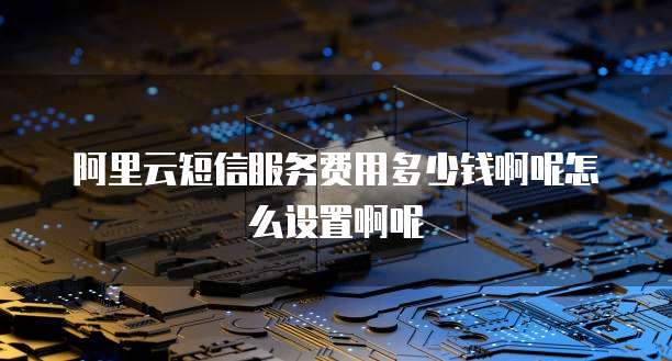 阿里云短信服务费用多少钱啊呢怎么设置啊呢