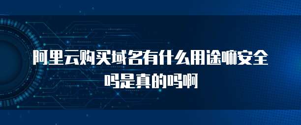 阿里云购买域名有什么用途嘛安全吗是真的吗啊