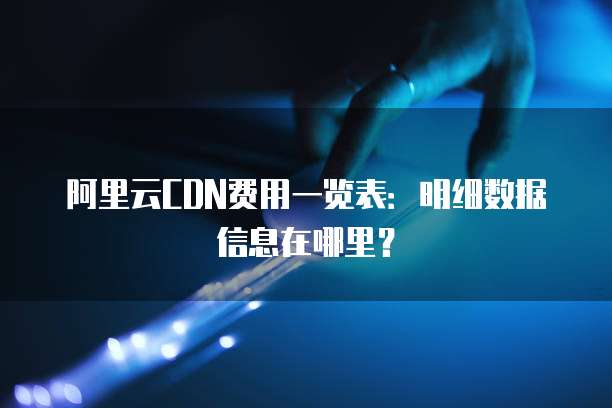 阿里云CDN费用一览表:明细数据信息在哪里?