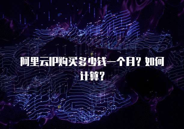 阿里云IP购买多少钱一个月?如何计算?