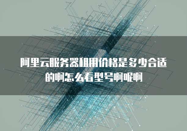阿里云服务器租用价格是多少合适的啊怎么看型号啊呢啊
