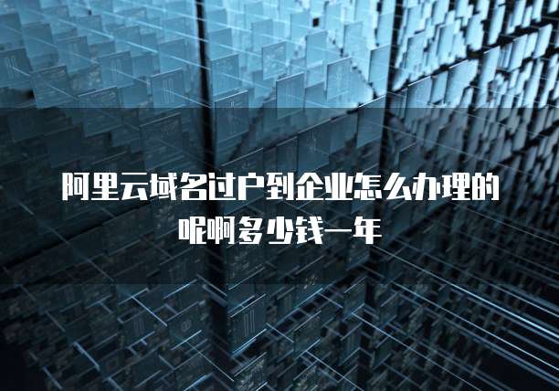 阿里云域名过户到企业怎么办理的呢啊多少钱一年