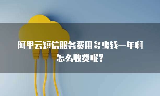 阿里云短信服务费用多少钱一年啊怎么收费呢?