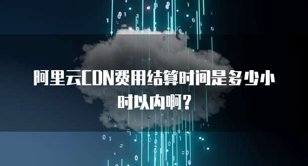 阿里云CDN费用结算时间是多少小时以内啊?