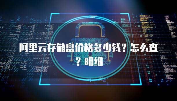 阿里云存储盘价格多少钱?怎么查?明细
