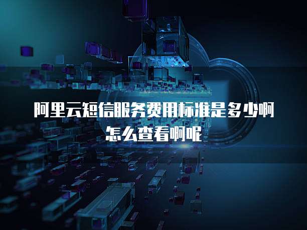 阿里云短信服务费用标准是多少啊怎么查看啊呢