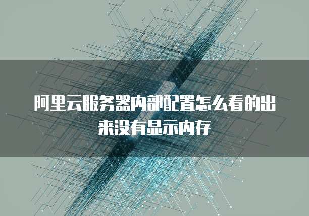 阿里云服务器内部配置怎么看的出来没有显示内存