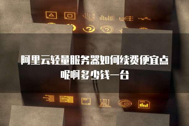 阿里云轻量服务器如何续费便宜点呢啊多少钱一台