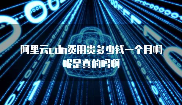 阿里云cdn费用贵多少钱一个月啊呢是真的吗啊