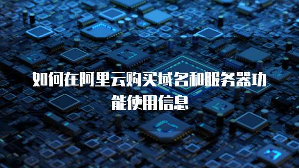 如何在阿里云购买域名和服务器功能使用信息