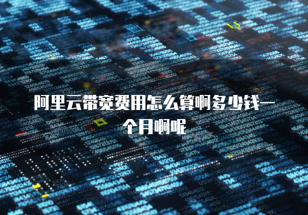 阿里云带宽费用怎么算啊多少钱一个月啊呢