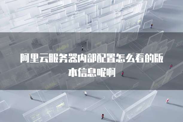 阿里云服务器内部配置怎么看的版本信息呢啊