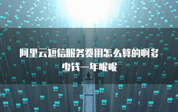 阿里云短信服务费用怎么算的啊多少钱一年呢呢