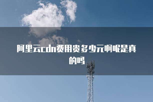 阿里云cdn费用贵多少元啊呢是真的吗