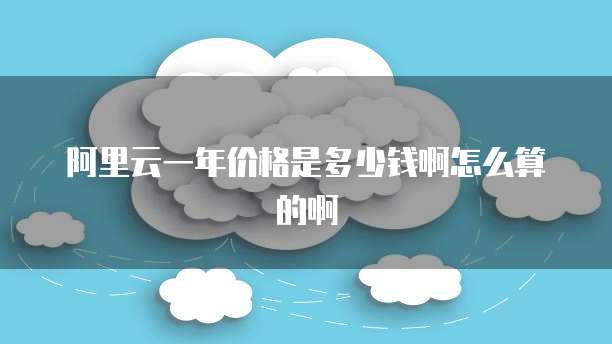 阿里云一年价格是多少钱啊怎么算的啊