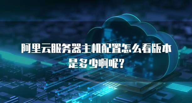 阿里云服务器主机配置怎么看版本是多少啊呢?