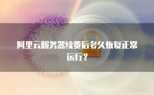 阿里云服务器续费后多久恢复正常运行?