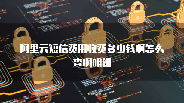 阿里云短信费用收费多少钱啊怎么查啊明细