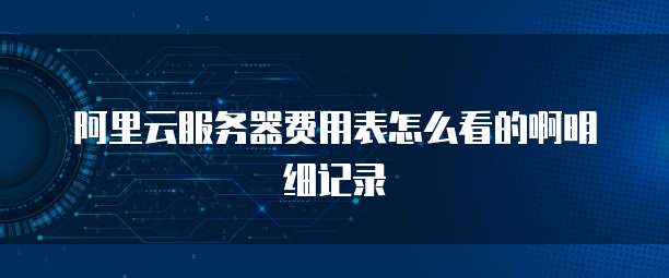 阿里云服务器费用表怎么看的啊明细记录