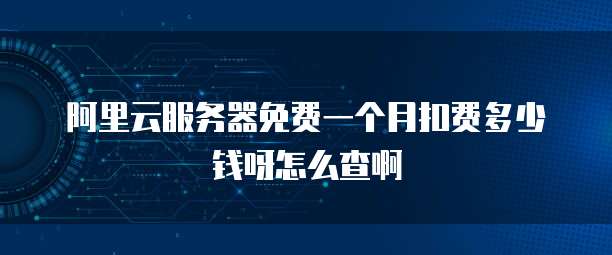 阿里云服务器免费一个月扣费多少钱呀怎么查啊