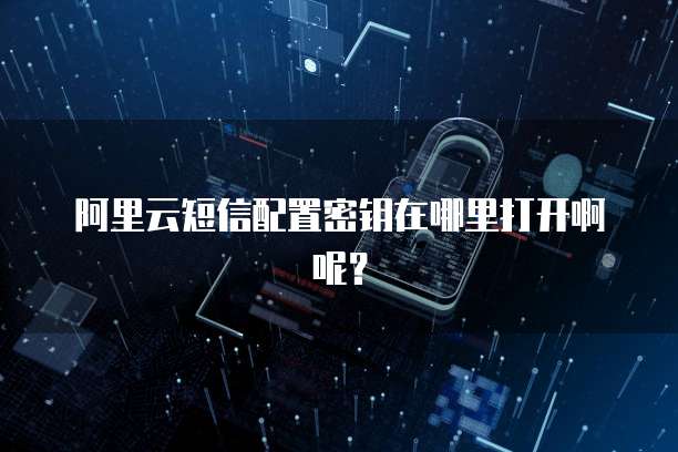 阿里云短信配置密钥在哪里打开啊呢？