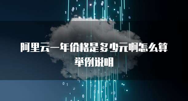 阿里云一年价格是多少元啊怎么算举例说明