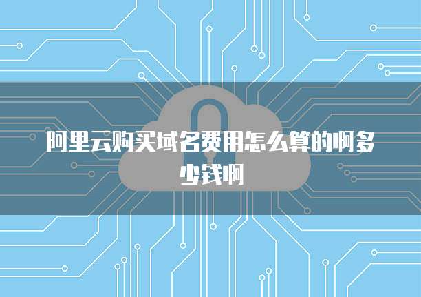 阿里云购买域名费用怎么算的啊多少钱啊