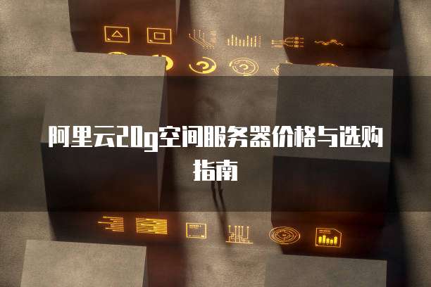 阿里云20g空间服务器价格与选购指南