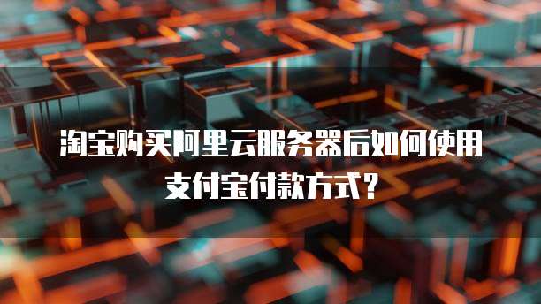 淘宝购买阿里云服务器后如何使用支付宝付款方式？