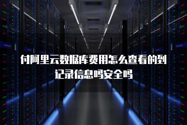 付阿里云数据库费用怎么查看的到记录信息吗安全吗