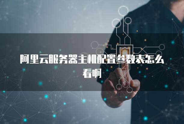 阿里云服务器主机配置参数表怎么看啊