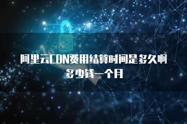 阿里云CDN费用结算时间是多久啊多少钱一个月