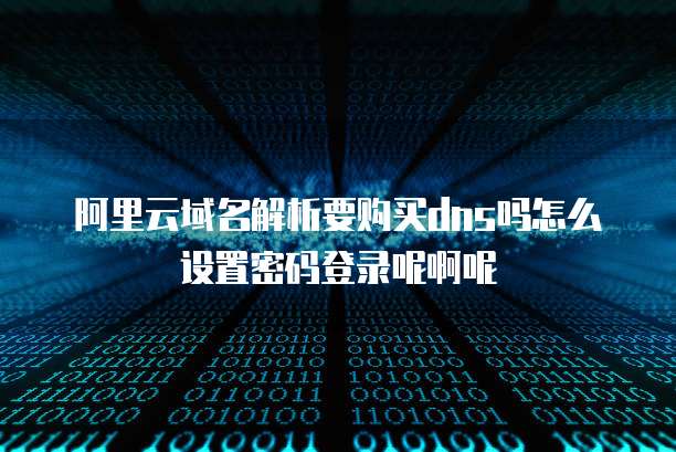 阿里云域名解析要购买dns吗怎么设置密码登录呢啊呢