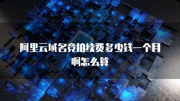 阿里云域名竞拍续费多少钱一个月啊怎么算