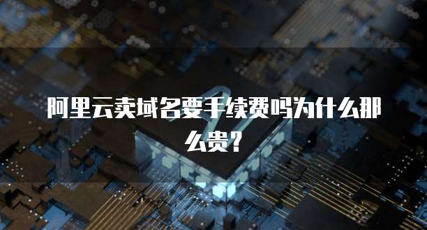 阿里云卖域名要手续费吗为什么那么贵?