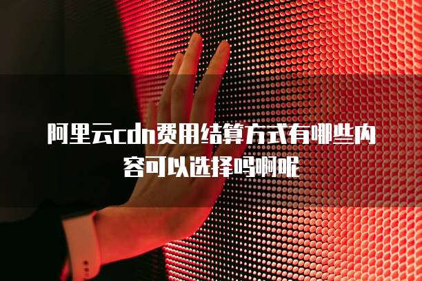 阿里云cdn费用结算方式有哪些内容可以选择吗啊呢