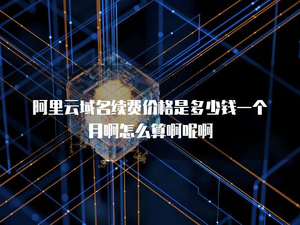 阿里云域名续费价格是多少钱一个月啊怎么算啊呢啊