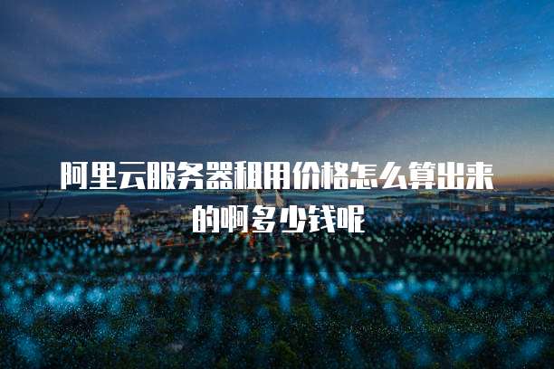 阿里云服务器租用价格怎么算出来的啊多少钱呢