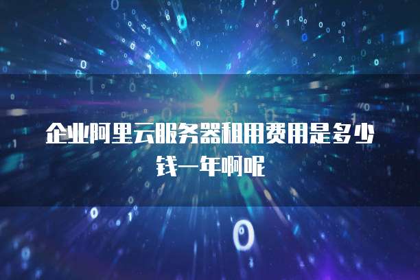 企业阿里云服务器租用费用是多少钱一年啊呢