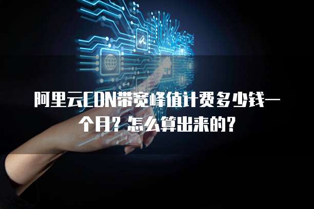 阿里云CDN带宽峰值计费多少钱一个月?怎么算出来的?