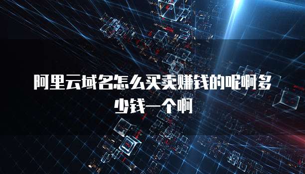 阿里云域名怎么买卖赚钱的呢啊多少钱一个啊