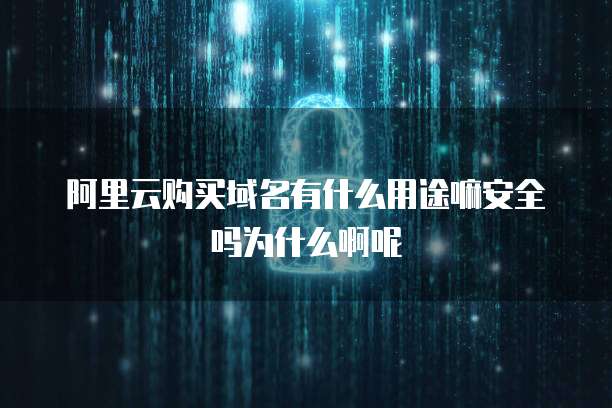 阿里云购买域名有什么用途嘛安全吗为什么啊呢