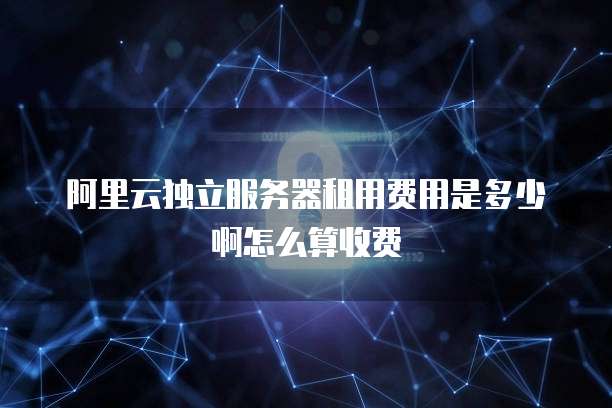 阿里云独立服务器租用费用是多少啊怎么算收费