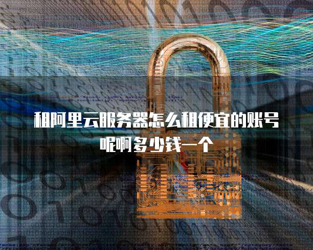 租阿里云服务器怎么租便宜的账号呢啊多少钱一个