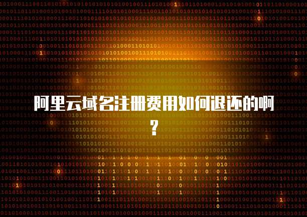 阿里云域名注册费用如何退还的啊?