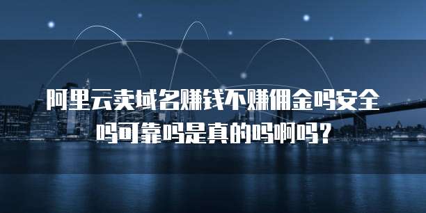 阿里云卖域名赚钱不赚佣金吗安全吗可靠吗是真的吗啊吗?
