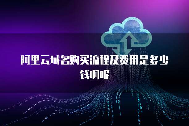 阿里云域名购买流程及费用是多少钱啊呢