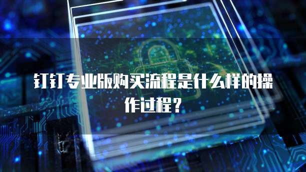 钉钉专业版购买流程是什么样的操作过程?
