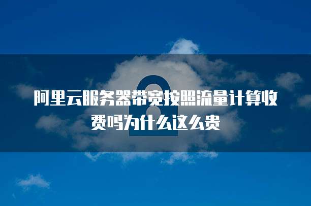 阿里云服务器带宽按照流量计算收费吗为什么这么贵