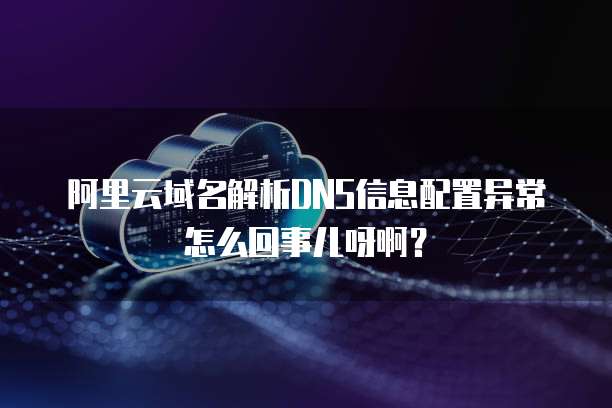 阿里云域名解析DNS信息配置异常怎么回事儿呀啊？